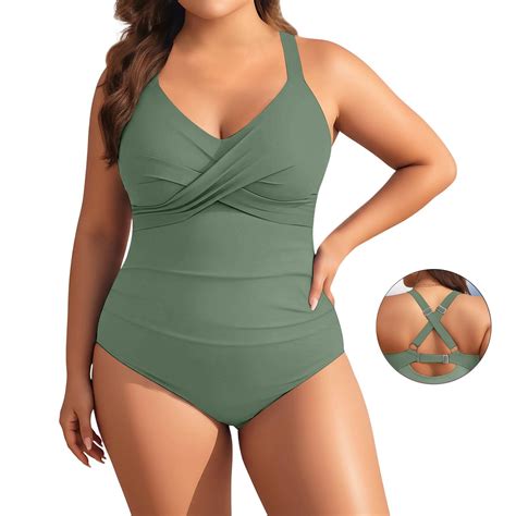 Bathing Suits for Plus Size Women Green Bathing Suits 1 Piece Bathing