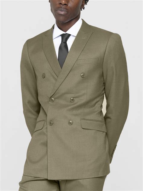 Dusky Green Double Breasted Suit by Alain Dupetit