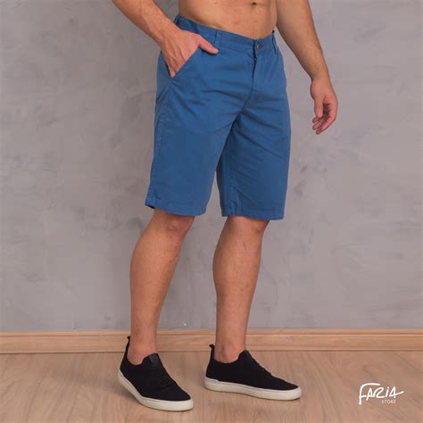 BERMUDA MASCULINA SARJA BRIM - AZUL