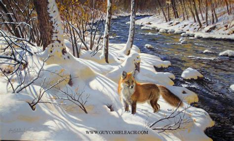 "Black River Fox" - 36" x 60" - K&K Wildlife Art "Black River Fox ...