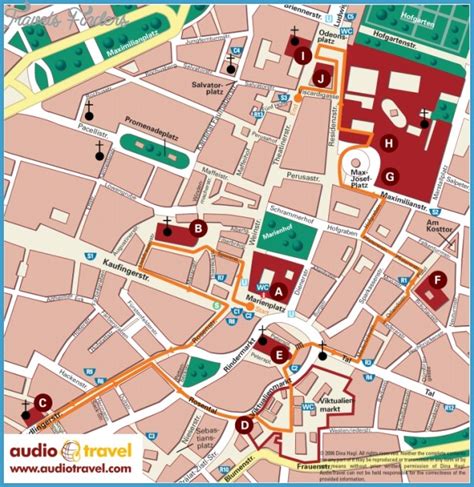 Munich Map Tourist Attractions - TravelsFinders.Com