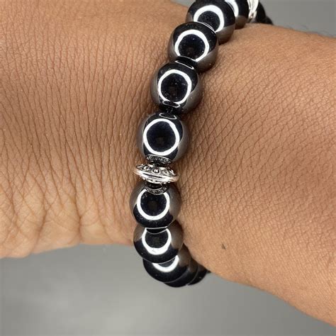 Handmade Hematite Crystal Bracelet with Moon Charm | Wakuda