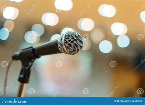Microphone in Meeting Room for a Conference Stock Photo - Image of copy ...