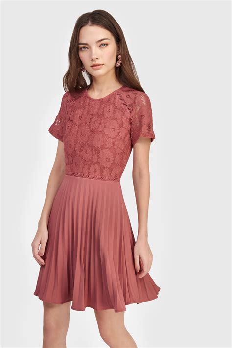Fayth • Gabrielle Lace Pleated Dress