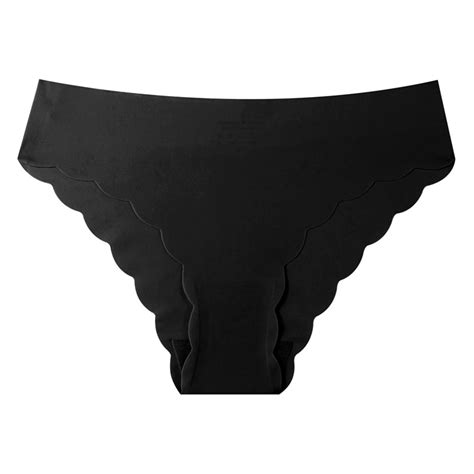 womens seamless wavy edge bikini panties  show laser cut underwear