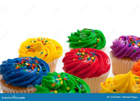 Multi Farbige Kleine Kuchen Stockfoto - Bild von konfektionsartikel ...