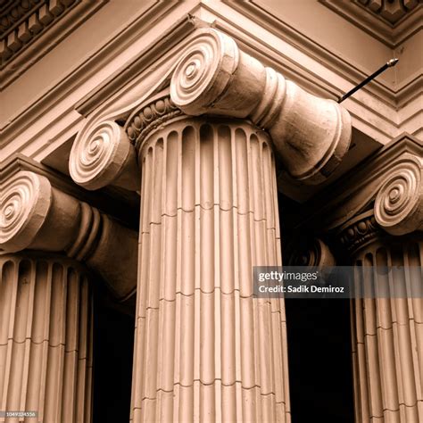 close  architectural column design  building exterior high res