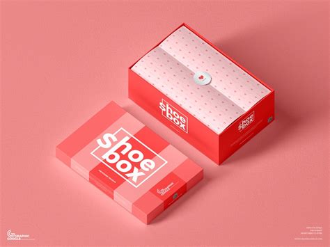 Мокап коробки для обуви PSD — Davinci Plus