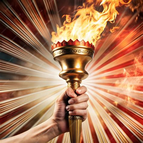 Hand holding the Olympic torch Olympic Games symbol | Premium AI