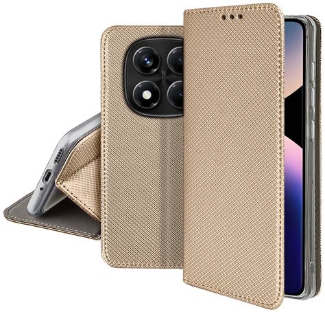 Etui do Xiaomi Redmi Note 14 Pro 4G złote zamykane