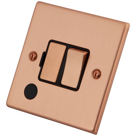 switched fused spur flex outlet black insert copper  electrical