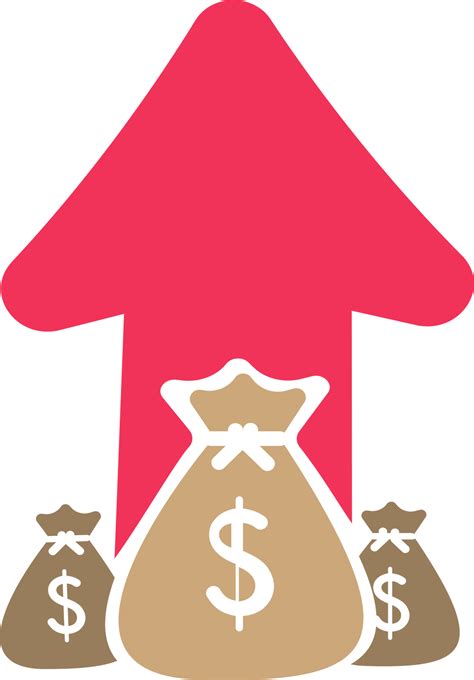Profit icon, money rising. business income Compensation inflation or