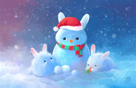 Snow Bunnies by Shellz-art : r/AdorableArt