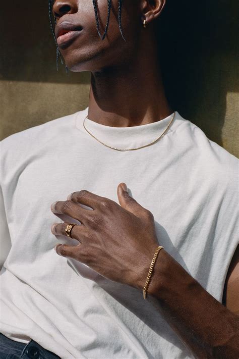 Men's Gold Chain Bracelet & Signet Rings | Mens gold jewelry, Mens ...