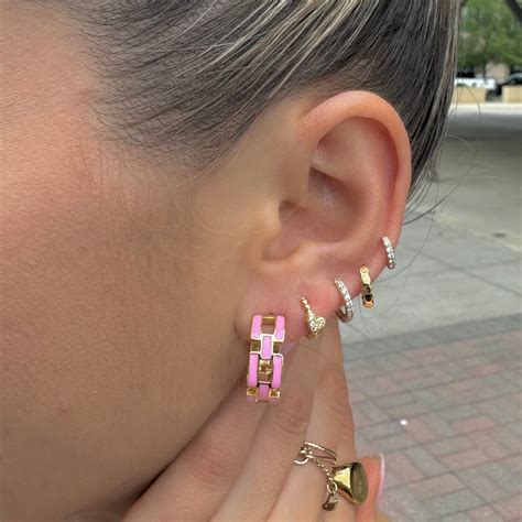 Penny Pink Acrylic Hoops