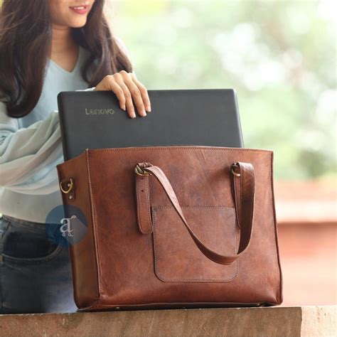 laptop tote bag   leather laptop tote  women