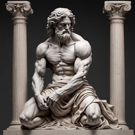 Classical Male Figure in Contemplative Pose - AI Art