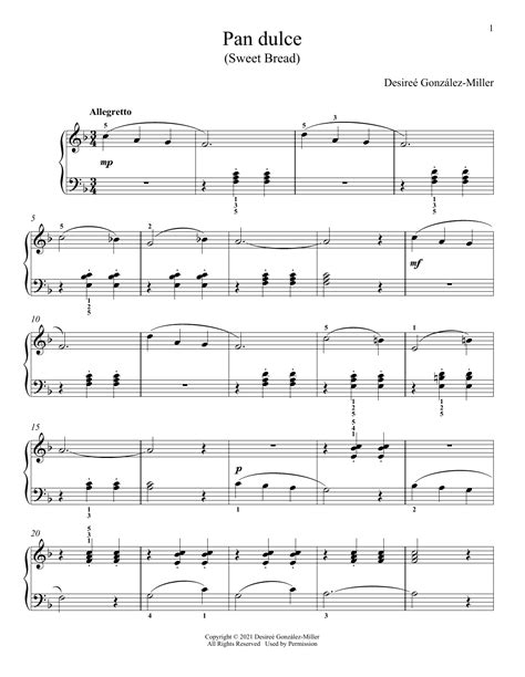 Easy Learn Desireé González-Miller Pan Dulce Sheet Music & Chords for