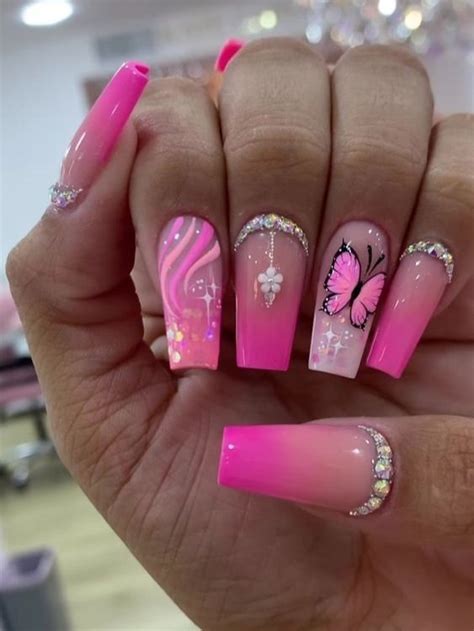easy simple nail art designs | Manicura de uñas, Uñas fucsia decoradas ...