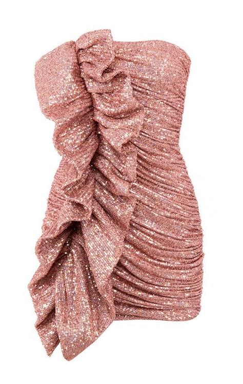 Clothing : Bodycon Dresses : 'Grace' Rose Gold Sequinned Strapless ...