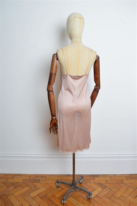 S/S 1997 Dolce and Gabbana Peach Nude Naked Knee length Slip Dress For