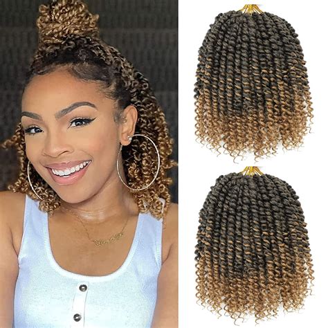 Buy Pre-twisted Passion Twist Crochet Hair 10 Inch 8 Packs Crochet Passion Twists, Pre Looped ...