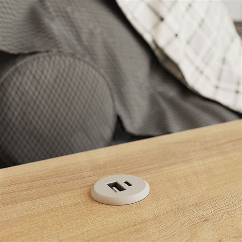 USB-розетка, врезная, 1 USB, 1 Type-C, никель матовый USB-2S-C-MN ...