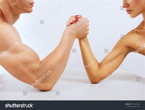 Man Woman Hands Clasped Arm Wrestling Stock Photo 145346464 | Shutterstock