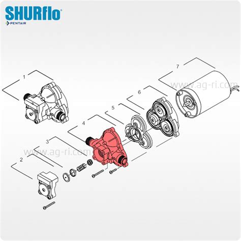 Верхняя крышка корпуса насоса Shurflo серии 2088 — АГ-РИ