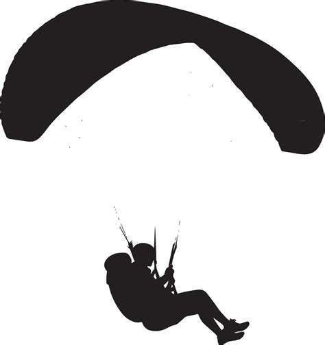 Paragliding Thrill A black illustration of a person flying through the