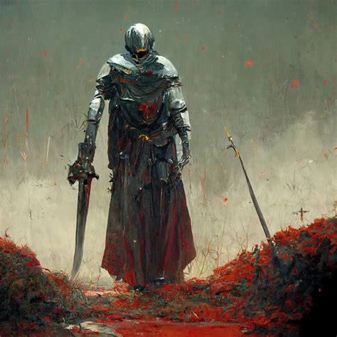 Scarlet Brigade, Fantasy Knight Artwork, Digital Print, Instant
