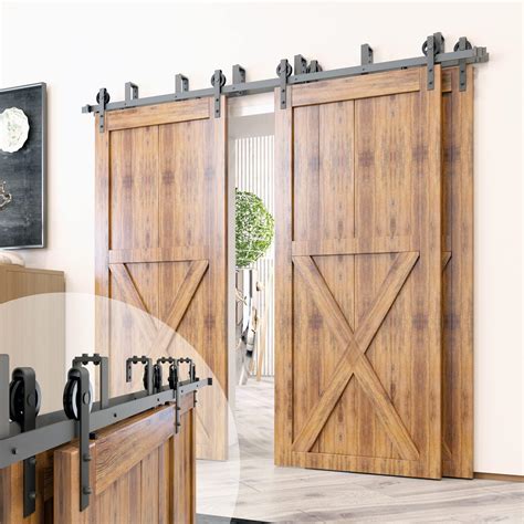 Amazon.com: Homacer Black Rustic Triple Track Bypass Sliding Barn Door