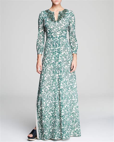 Tory Burch Talan Leaf Print Caftan | Bloomingdale's