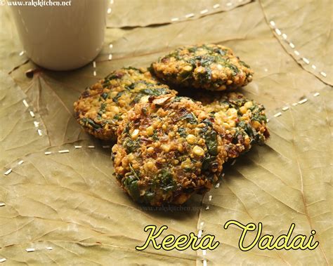Keerai vadai recipe, paruppu spinach vadai - Raks Kitchen