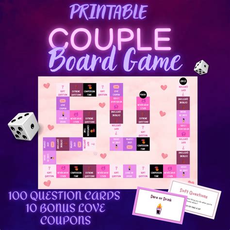 Couple Board Game | Printable Board Game | Couple Drink Game | Date