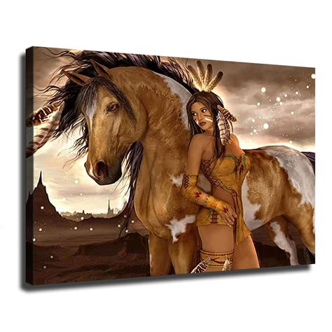 Generic Abstract Indian Horse Figure Naked Girl Oil India | Ubuy