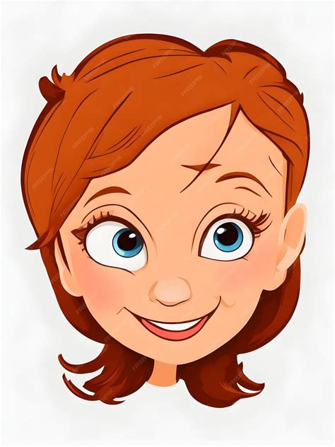 Premium Vector | Cute Cartoon Girl Face Vector Design with White Background