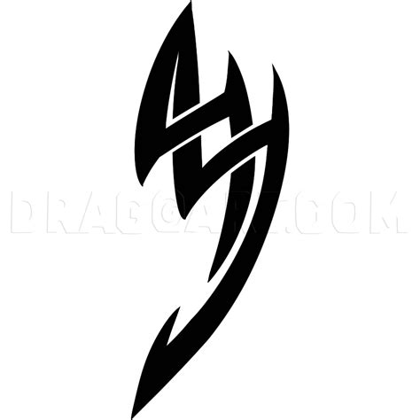 Easy To Draw Tribal Tattoo, Drawing, Step by Step, by Dawn - DragoArt