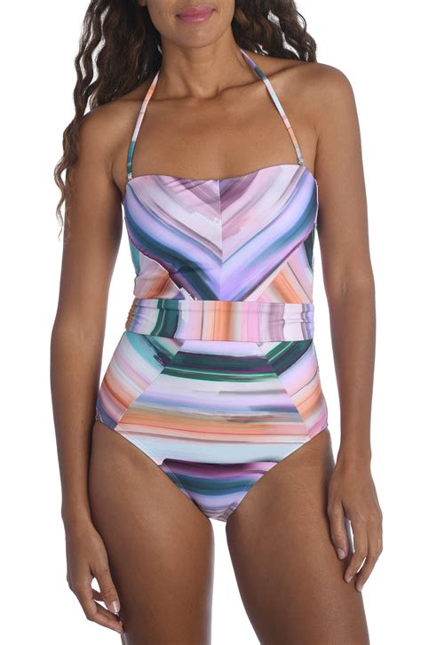 Buy La Blanca Ocean Tides Bandeau One-piece Swimsuit - Multi At 30% Off