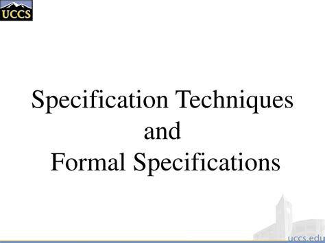 specification techniques  formal specifications powerpoint