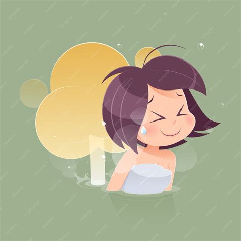 Premium Vector | Cute woman farting with blank balloon out from her