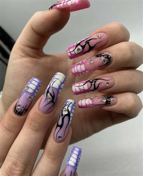 Pin by Анастасия Цветкова on маникюр | Goth nails, Funky nails, Swag nails