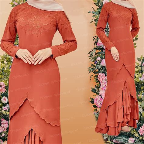 baju kurung modern baju raya  viral wafa  ruffle mermaid kurung