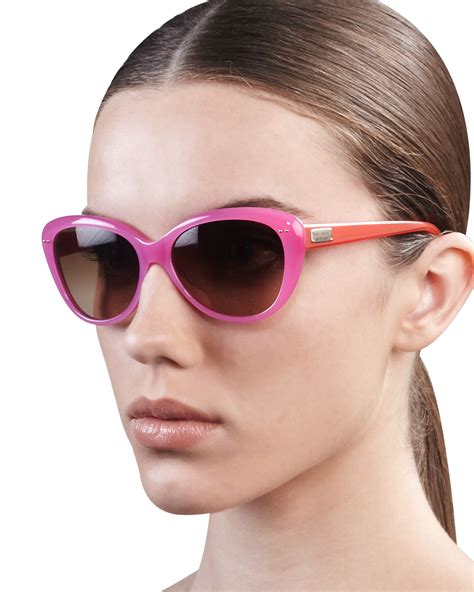 kate spade new york angelique cat-eye sunglasses, tortoise/blush