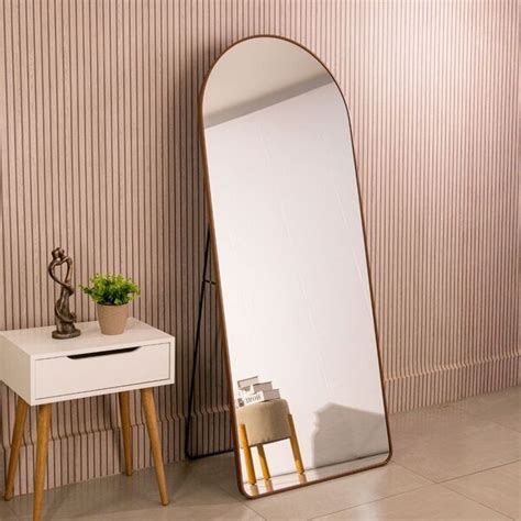 Espelho Com Moldura Grande - Espelho Grande Oval Base Reta Com Moldura Metal Corpo Inteiro 170 X 70 ...