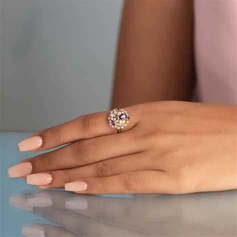 Buy Violet Bloom Gemstone Ring Online | CaratLane