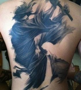 Ghost samurai back tattoo