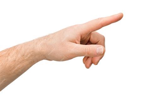 Premium Photo | Male hand showing index finger to the side, isolated on ...