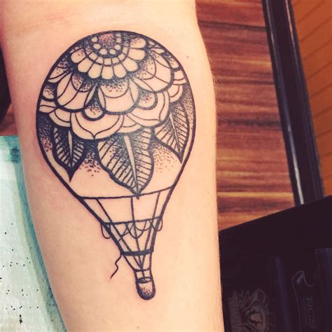 How Does A Sunflower Tattoo Look With A Hot Air Balloon?
