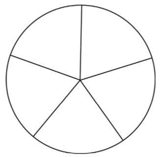 circle divided   equal parts memo paper preschool learning